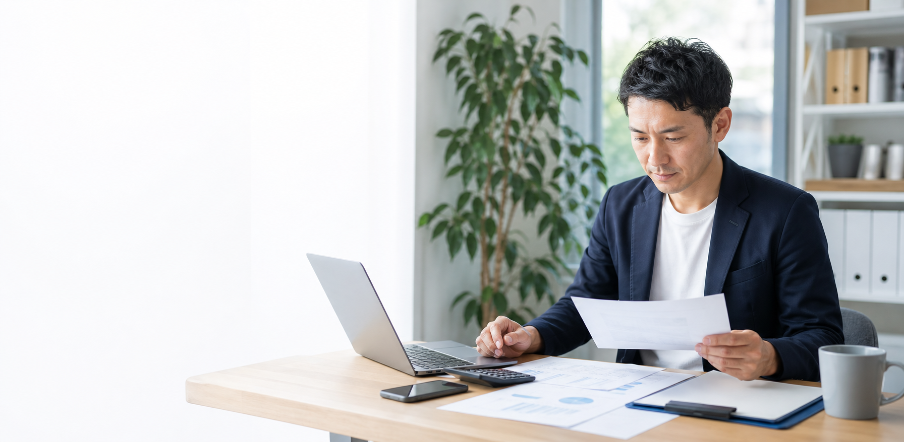 請求書と資金繰り資料を確認する個人事業主
